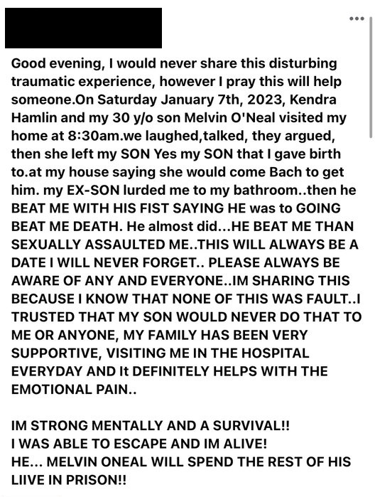 Woman shares horrific experience of her own son sexually assaulting her