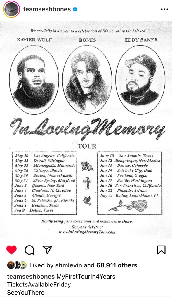Bones, Eddy Baker, & Xavier Wulf reveal "In Loving Memory" Tour