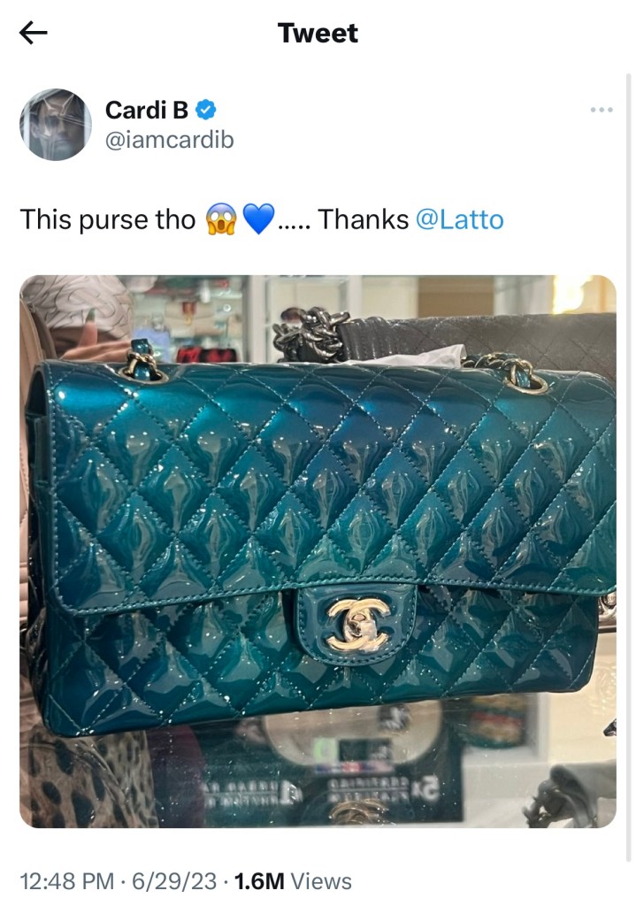 Latto gifts Cardi B $10,000 Chanel bag 