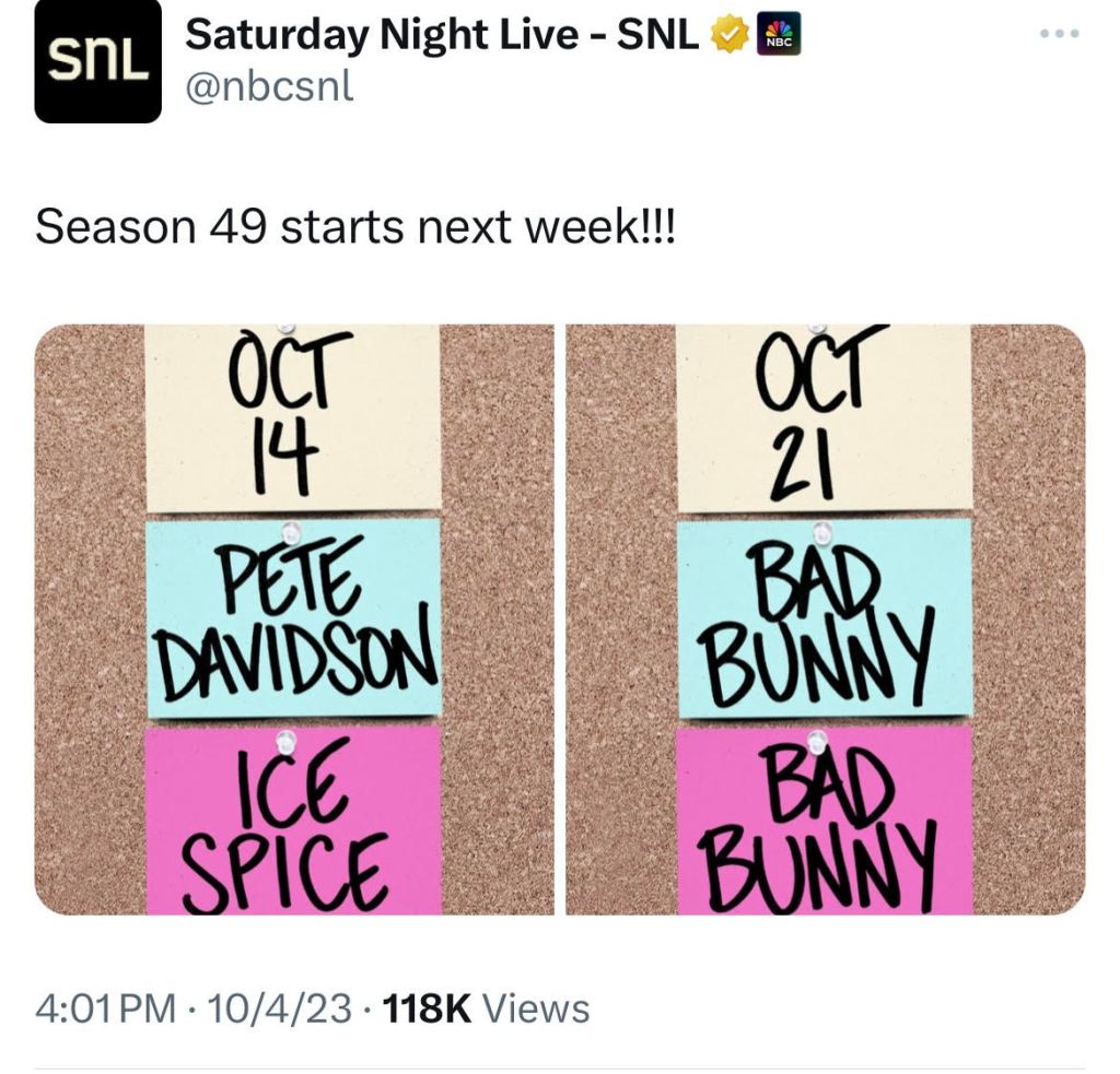 Ice Spice to perform on "Saturday Night Live" on October 14