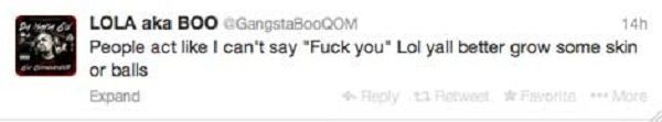 Gangsta Boo tweet 4