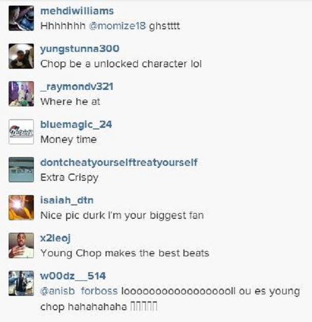 Young Chop IG comments 2