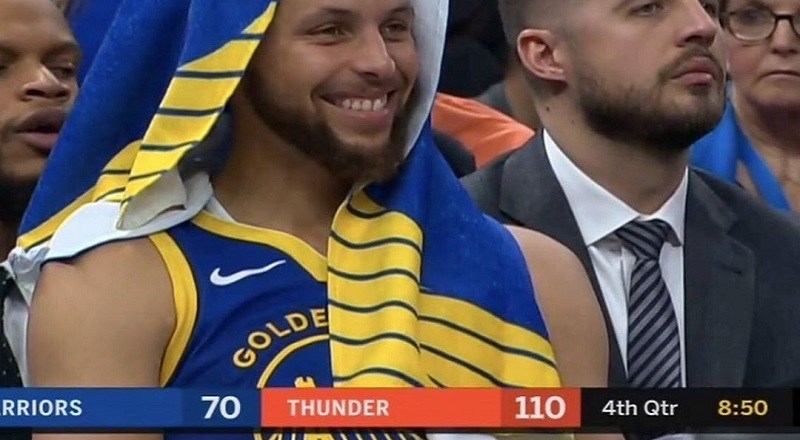 Steph Curry clowned for Warriors' blowout loss to Thunder