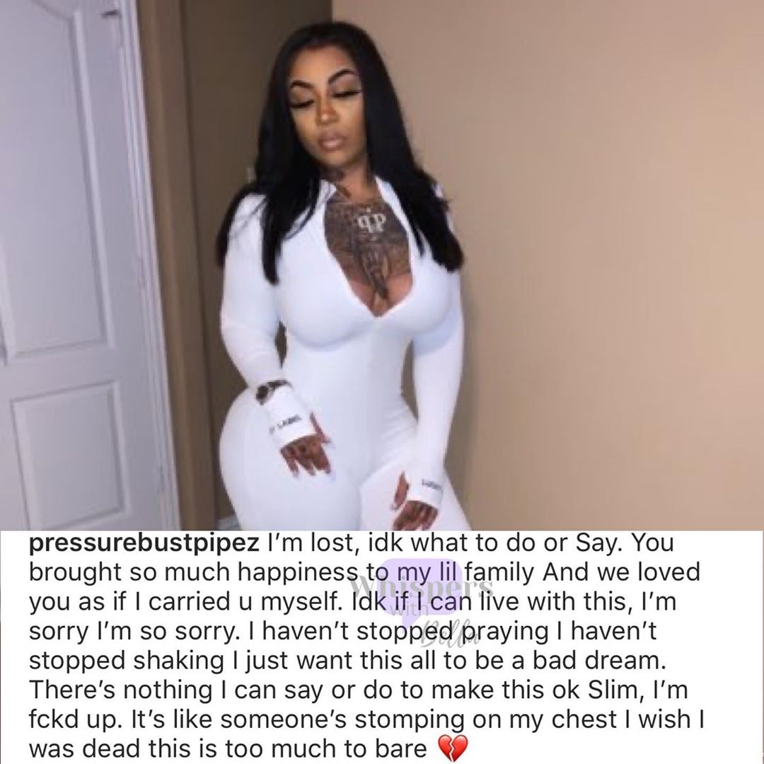 IG model, @pressurebustpipez, was originally reported as the woman who died trying to save Slim Marie's son, who also drowned in the pool at Carl Crawford's house. Clearly, this isn't the case, in spite of RIP comments on her IG post, as she has broken her silence on the tragic incident. She offers an apology to Slim Marie, as she was the one who brought her son to the pool, and she says she wishes she was dead, herself. The woman who actually died was Bethany Lartigue, aka @geaux_yella.