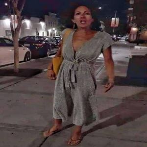In San Diego, a young black man was being harassed by an older white woman. The woman repeatedly calls the man a "f*cking n*gger," repeatedly, after he said he called a cab for her. Continuing her tirade, she tells the young man he's going against God, while mocking him, as he asks her to leave him alone, following him, as he asks her to stop, she says she isn't following him.