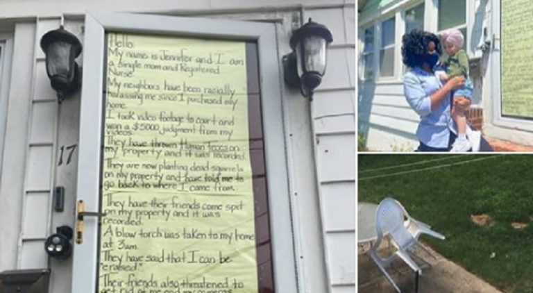 Crystal Hatcher-Edwards shares a scary, heartbreaking, story about a woman named Jennifer, on Facebook. Because she purchased a home, as a black woman, in a white neighborhood, she is being harassed by her neighbors. A page called @standwithjennifer was created in her honor, as Jennifer shared a letter on her door detailing her neighbors trying to torch her home, at 3 am, throwing human feces on her property, spitting on her property, burying dead squirrels on her property, and telling her to go back to where she came from, along with people walking across her yard with guns.