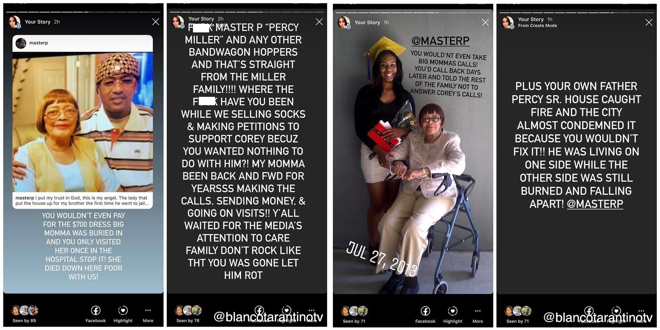 Master P has recently been embroiled in controversy, due to him speaking publicly out at C-Murder, saying P didn't do enough to get him out of prison. First, Master P and Monica got into it, before P apologized for bringing her into the family drama, but then a family member came at P, accusing him of lying about being there for his grandmother and grandfather, not giving money to the family, ignoring them, and not going to see C, like he said he did. After seeing this, Master P revealed he is done with his family, saying his ATM is cut off, and now they need to get a job, as he's done enabling ungrateful people.