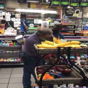 A black man was in line, at a convenience store, when a white man behind him began harassing him. Repeatedly, he called him "boy," before asking him "what you gonna do, then?" Telling the black man to "go ahead, boy," when it was his turn in line, the black man turned around, punching the white man, dragging him to the ground, and beating him. 