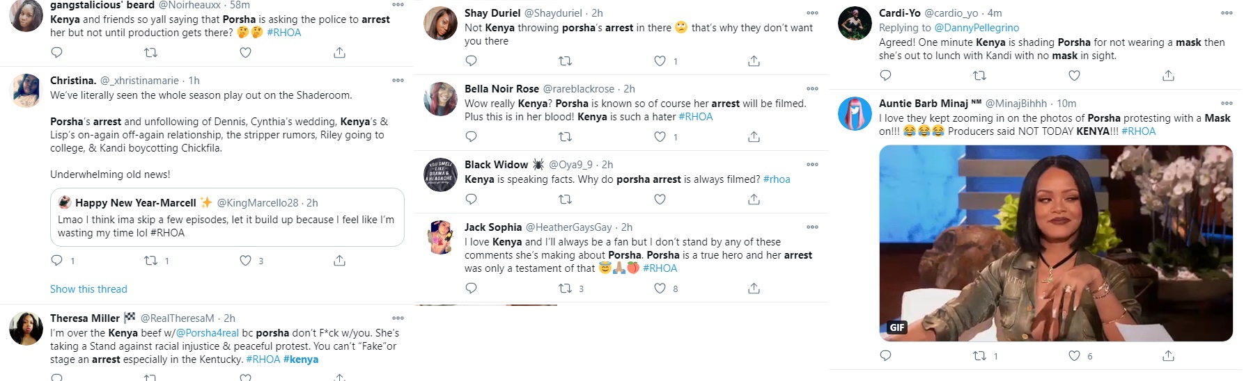 Kenya Porsha protest arrest RHOA