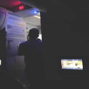 Delta airlines flight attendant tries to open airplane exit door