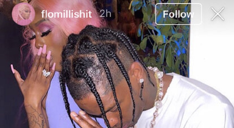 Flo Milli posts pic with Travis Scott on her IG Story leading people to believe they are dating