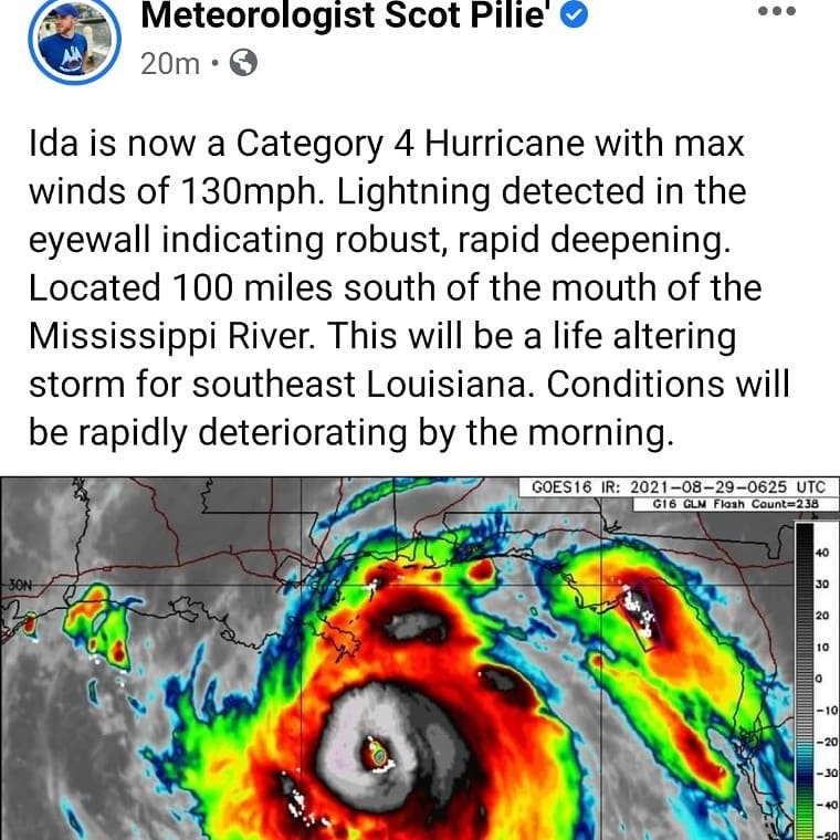 Hurricane Ida upgraded to Category 4