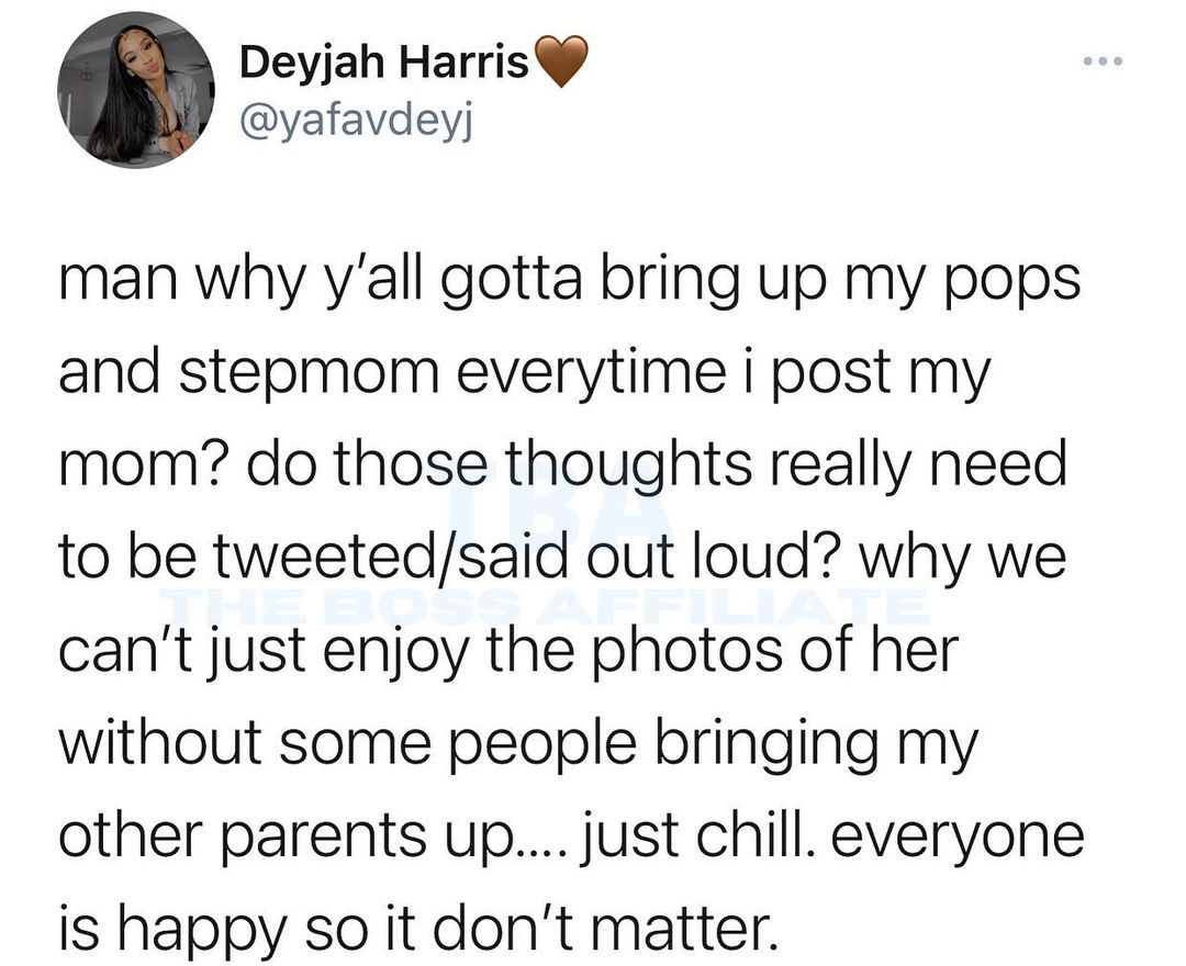 Deyjah Harris asks why people have to mention T.I. and Tiny, any time she mentions her biological mother