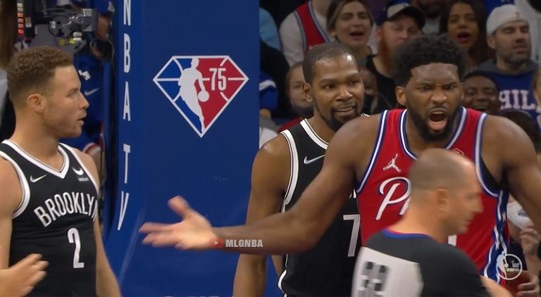 Joel Embiid gets technical for elbowing Blake Griffin in chest