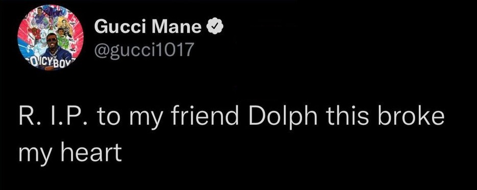 Gucci Mane said Young Dolph dying broke his heart
