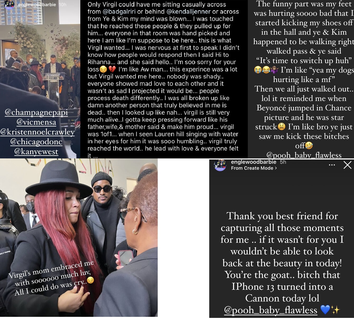 Woman attends Virgil Abloh's funeral and brags about meeting celebrities