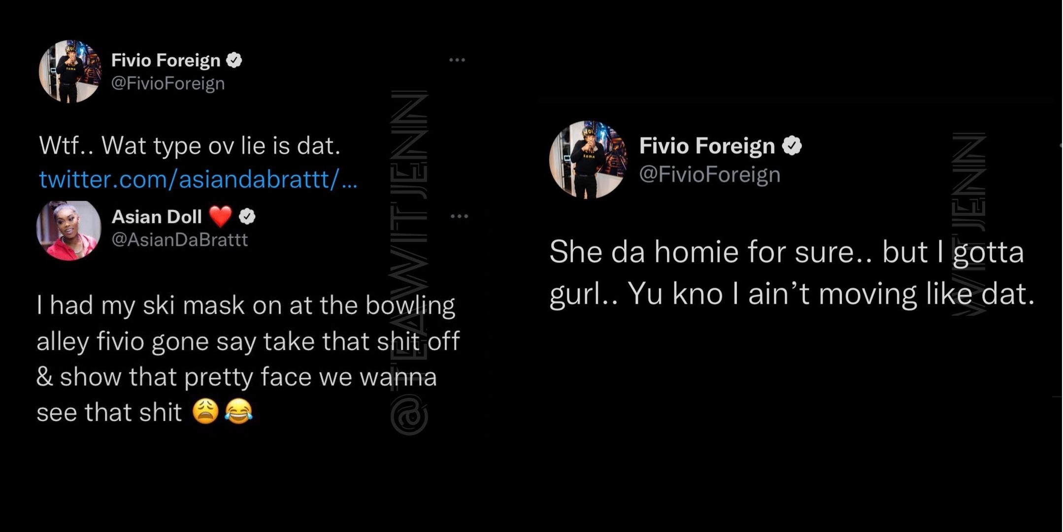 Asian Doll says she went out with Fivio Foreign and he denies it
