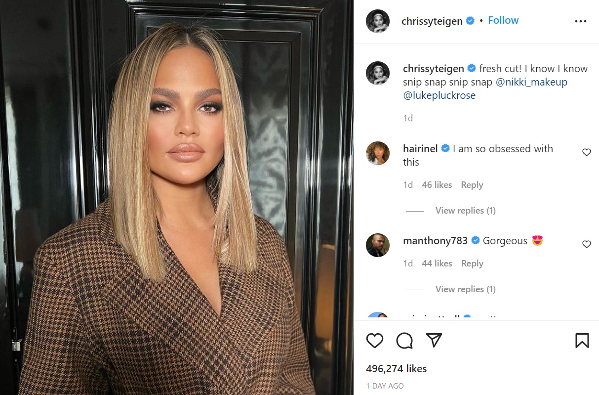 Chrissy Teigen looks like Khloe Kardashian in new look on IG