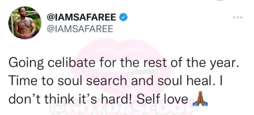 Safaree says he is going celibate for the rest of the year