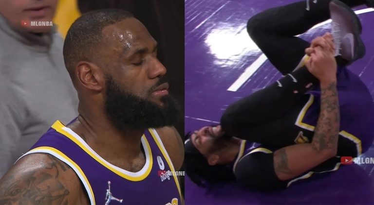 Anthony Davis injures his ankle and LeBron James looks heartbroken