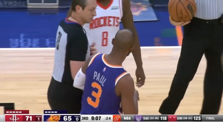 Chris Paul gets ejected after he bumped the referee with his shoulder