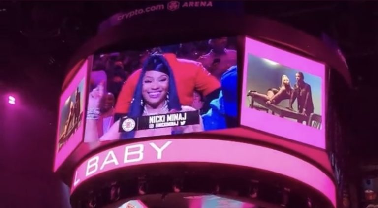 Nicki Minaj spotted at Clippers vs Lakers game in Los Angeles