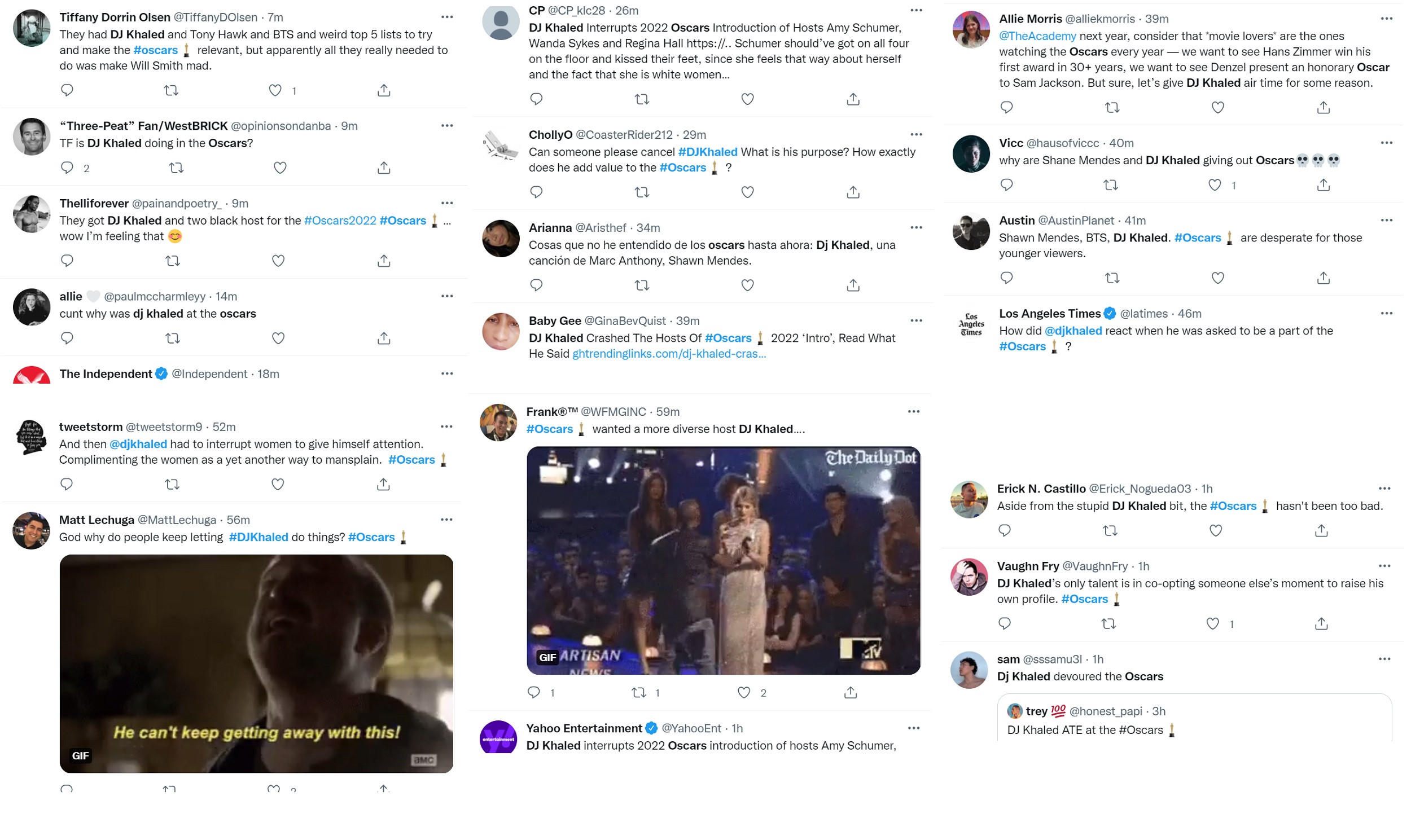 DJ Khaled gets dragged on Twitter for crashing the Oscars