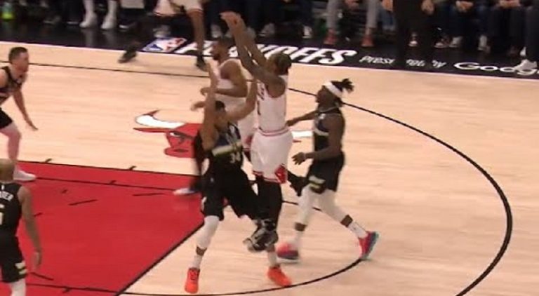 Giannis jumps out of the way so DeMar DeRozan avoids hurting his ankle
