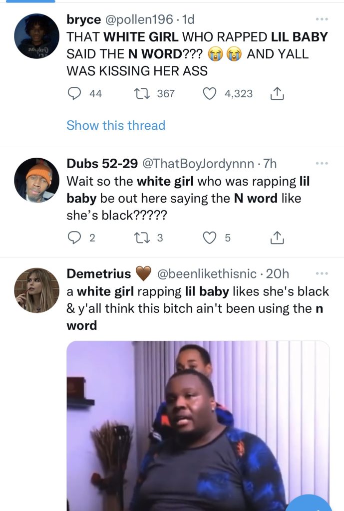 White woman who rapped Lil Baby verse gets canceled after n-word tweet 