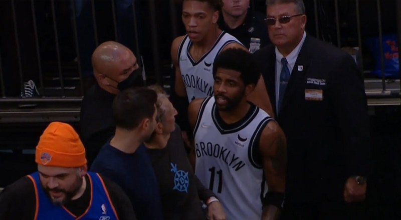 Kyrie Irving gets into heated argument with two Knicks fans