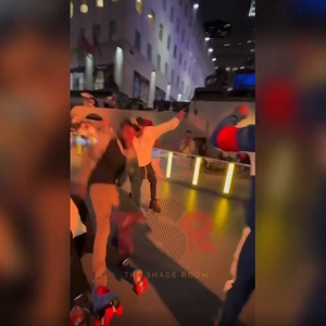 Meek Mill slipped and fell while skating with Usher and Floyd Mayweather