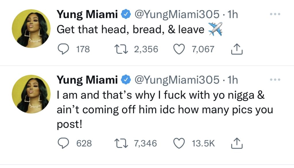 Gina Huynh and Yung Miami have beef over Diddy kissing Huynh on the cheek