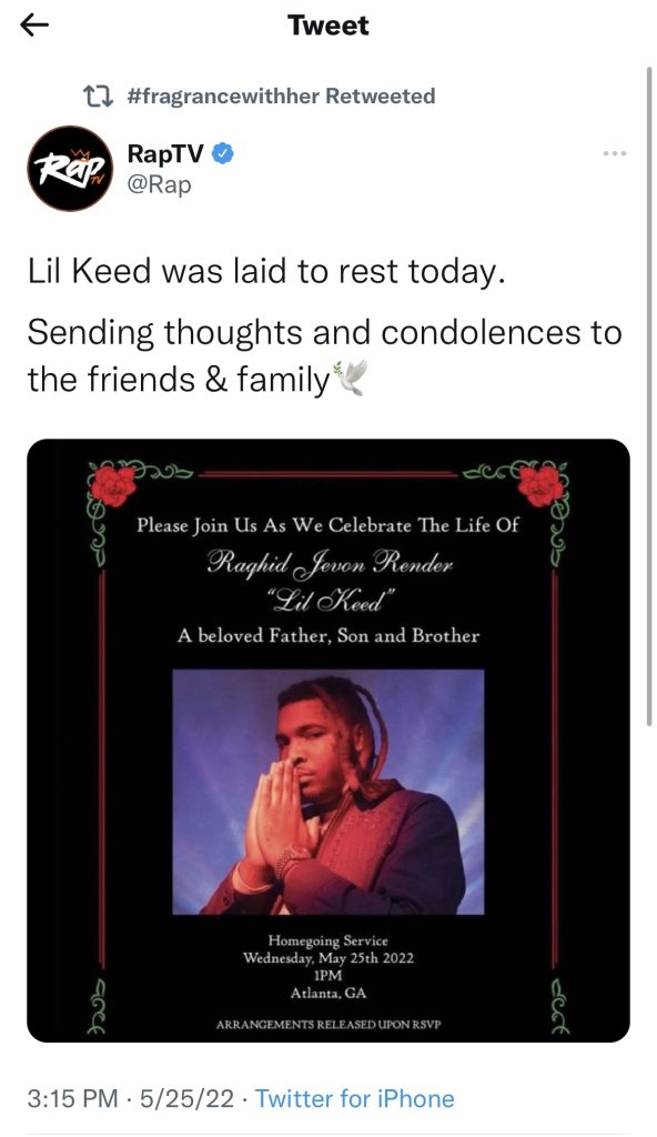 Lil Keed’s funeral is held in hometown of Atlanta