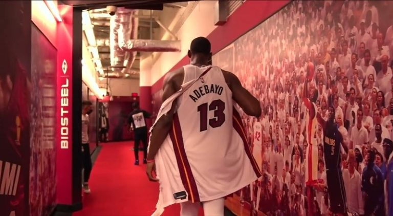 Bam Adebayo rips his jersey after the Miami Heat lost Game 7