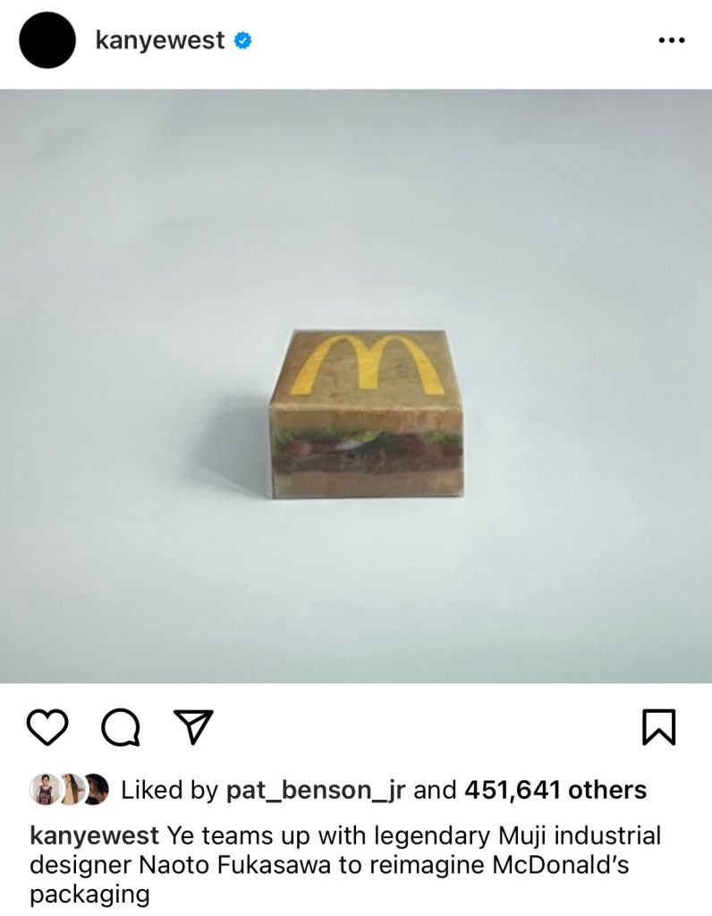 Kanye West collaborating with McDonald’s on packaging design 
