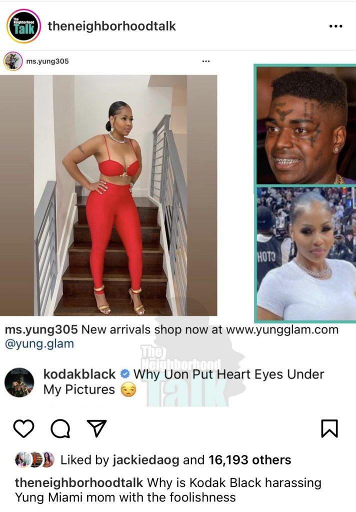 Kodak Black wants Yung Miami's mom to flirt with him 