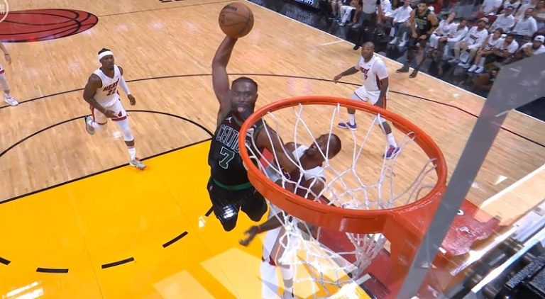 Jaylen Brown ends the Miami Heat with dunk on Bam Adebayo
