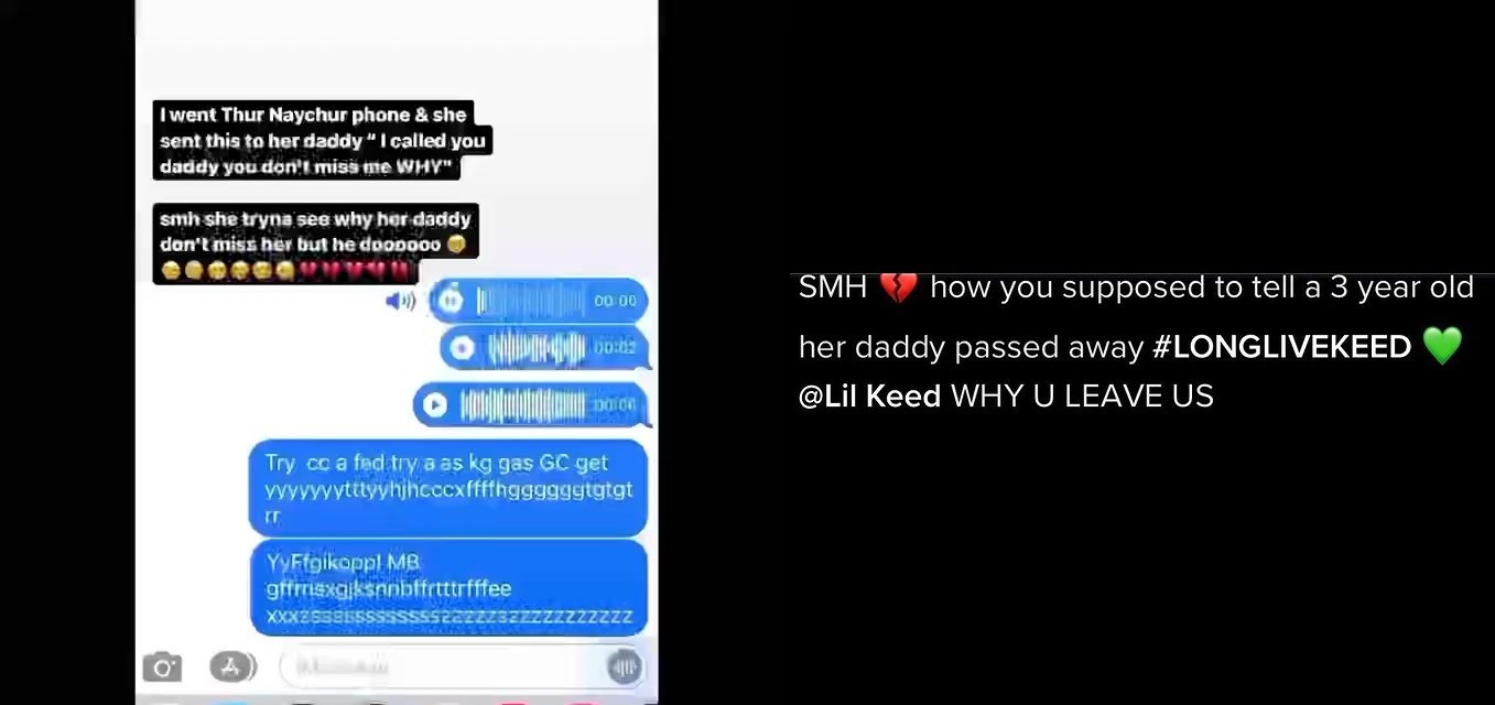 Lil Keed's daughter is unaware of his death and left him a voice message