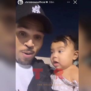 Chris Brown shares video of himself with newborn daughter