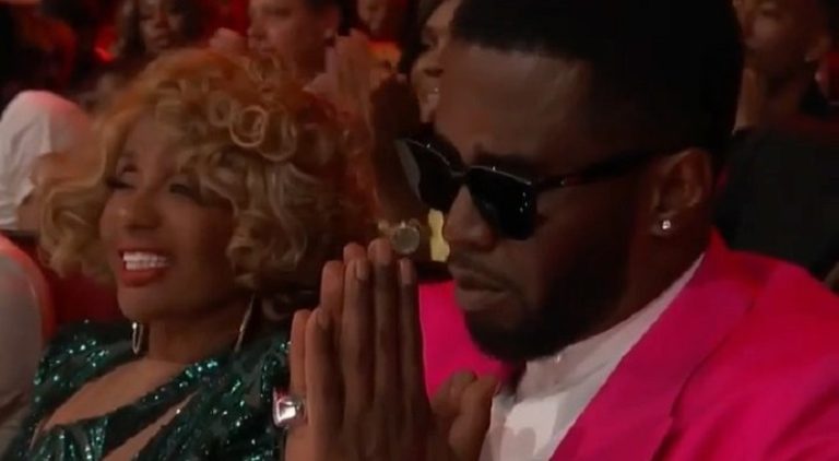 Diddy in that pink suit at the BET Awards commands attention on Twitter