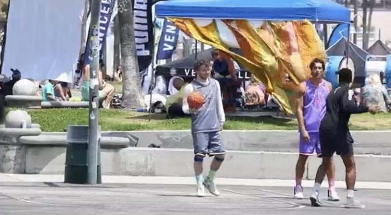 Jack Harlow plays basketball on set of "White Men Can't Jump" reboot