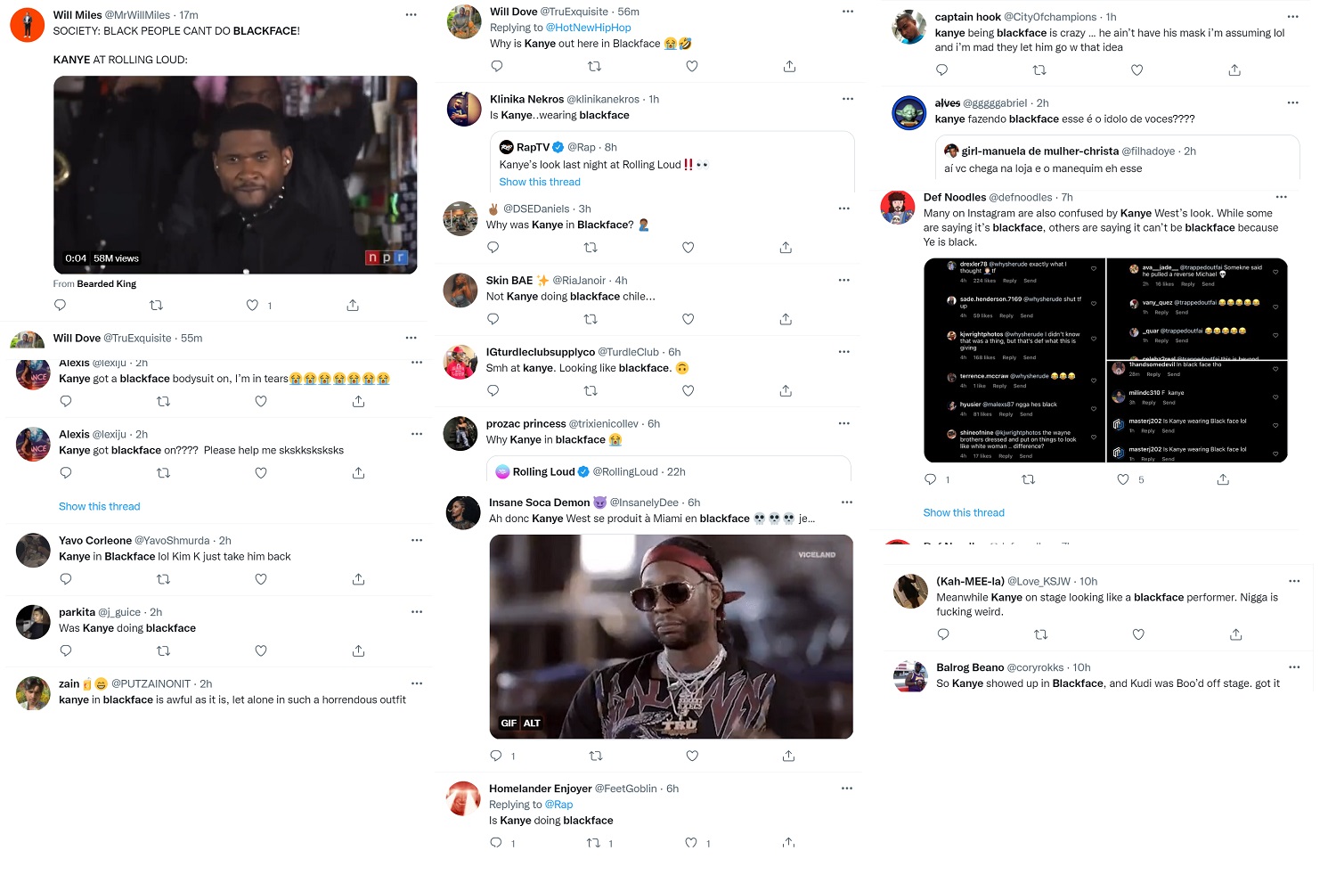 Kanye West gets accused on Twitter of having on blackface