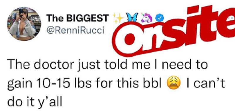 Renni Rucci reveals she has to gain 10-15 pounds to get a BBL