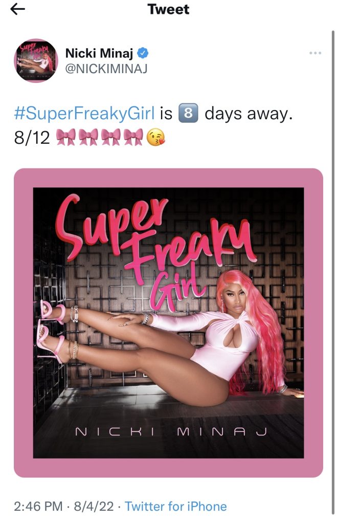 Nicki Minaj announces “Super Freaky Girl” single”