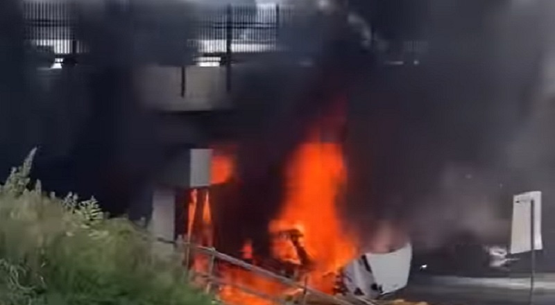 Fiery accident involving 18 wheeler shuts down I-285 in Atlanta