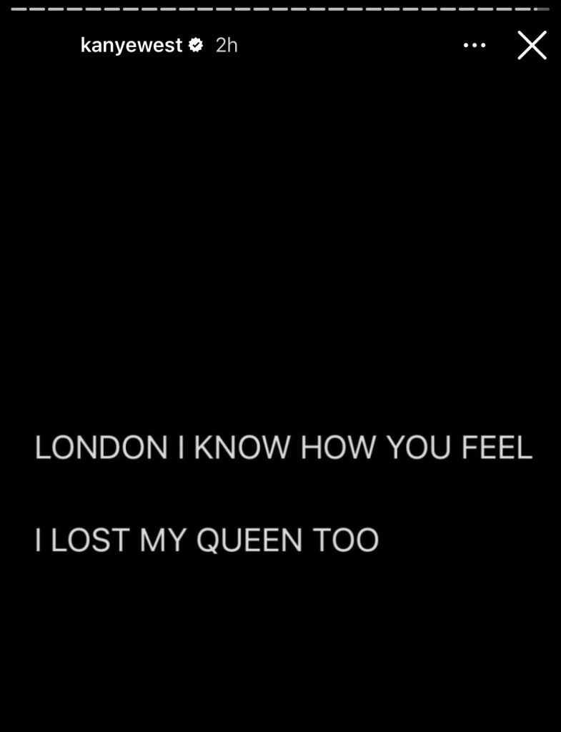 Kanye West says he lost a queen just like London did 