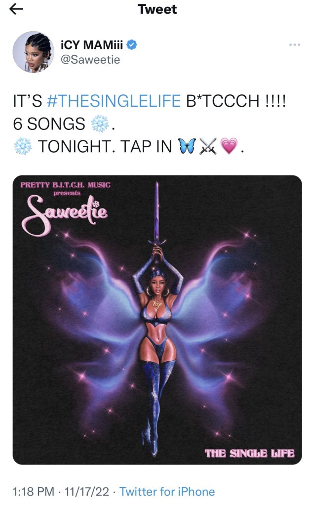 Saweetie’s “The Single Life” EP to be released on November 17