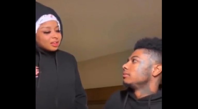 Blueface begs Chrisean Rock not to beat him up on IG Live
