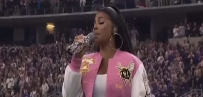 Ashanti sings National Anthem at Big 12 Championship Game