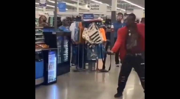 Man wielding a knife in Walmart gets knocked out by customer